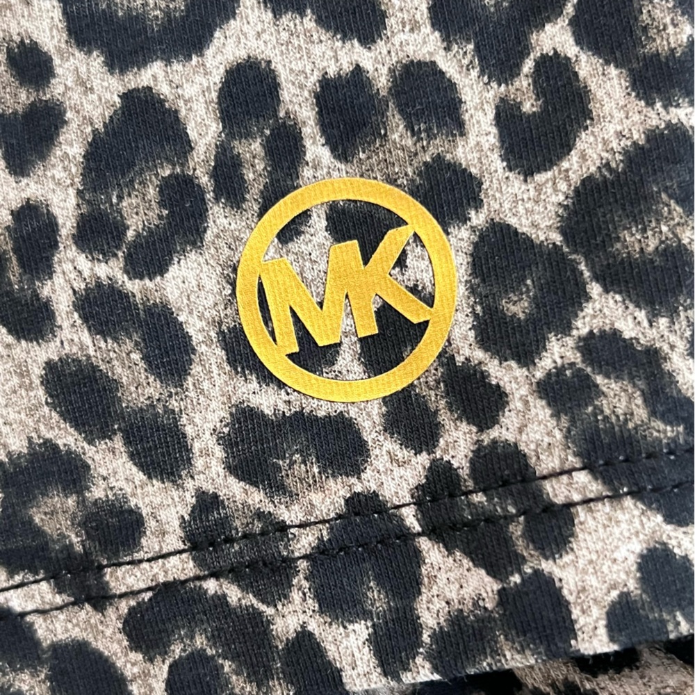 MICHAEL Michael Kors Leopard Print T-Shirt Dress with Side-Ruching Size Med NWT - Picture 11 of 14